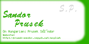sandor prusek business card